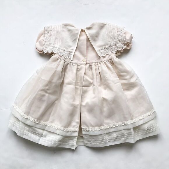 Vintage bib crochet party dress fits 3/4T - Picture 5 of 6